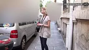 Eighteen Year Blonde Vicky Plays With Sex Toy During Porn Casting