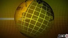 Spanish brunette with big juicy ass gets bent over and fucked doggystyle on television set