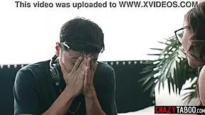 Big cock stepbro powerfully fucks horny big tits teen stepsister leana lovings