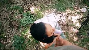 Pov bts freeuse jerking on ponytail brunette during meditation for huge facial.