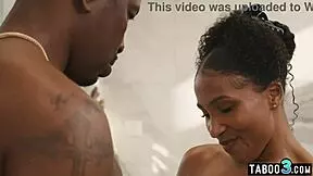 petite ebony babe olivia jay teases with masturbation then takes big black cock