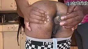 Step Bro Pull My Glass Butt Plug Out And Fuck My Ebony Teen Ass