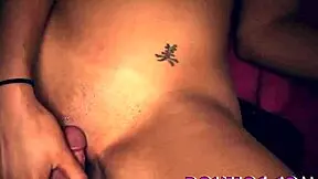 Busty amateur rubs pussy while getting fucked POV 😍