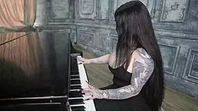 Playing piano led to hard fucking in all holes and cum on face