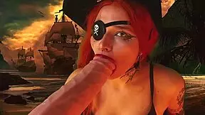 PIRATE GIRL GETS WILD ORGASMS FROM VIBRATORS IN ALL ORIFICES