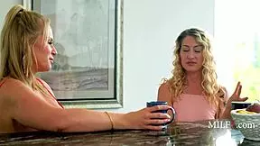 milf gets her friend to give her boyfriend a blowjob