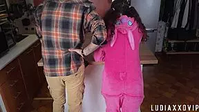 Little 18+ Stepdaughter Bends For Perv Stepdad