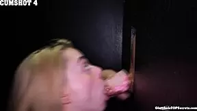 Sophia insane drains 12 cumshots at gloryhole