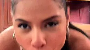 petite latina teen sloppy deepthroat rimjob pov