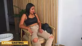 Nerdy latin teen 18+ with glasses turns the casting set on fire