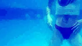 Ashley Rose spreads wet pussy by the pool.