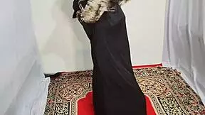 Arabic Sexy Hot Girl Dancing Erotically Wearing Black Hijab In Home, Desi Indian Slut Amrozia Moving Boobs And Ass Dancing To Arabic Music.