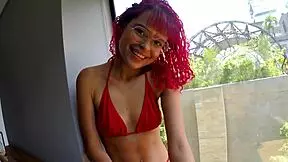 Nerdy latin teen 18+ with glasses turns the casting set on fire