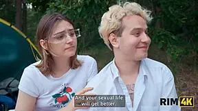 wives swap for mutual rimming and anal fucking in forest