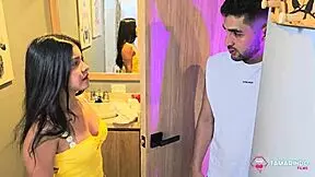 masturbate in the bathroom or i'll fuck you, i say to keep her quiet