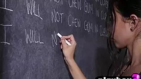 perfect big ass teen dominique gabrielle is posing naked after her striptease in lingerie