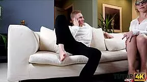 Tutor4k guy makes move on blonde tutor after discovering her sex toys 😏