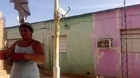 my neighbor can't resist staring at my huge ass in this short dress