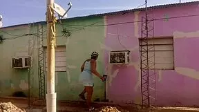 my neighbor can't resist staring at my huge ass in this short dress