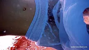 Redhead Marketa Wears A White Dress In The Pool