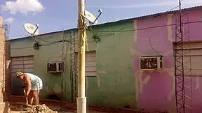 my neighbor can't resist staring at my huge ass in this short dress