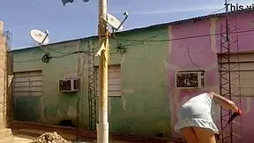 my neighbor can't resist staring at my huge ass in this short dress