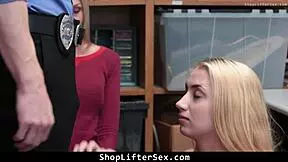 Mother and stepdaughter shoplifters make a deal with the lp officer to avoid police involvement