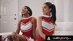 Exhausted cheerleaders Nia Nacci and Harmony Wonder have PASSIONATE SEX to RELAX their MUSCLES.