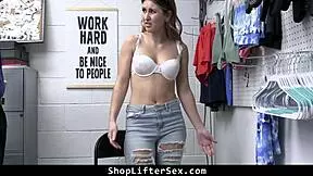 The Officer Confronts Shoplifter's Attitude With Rough Fucking As Punishment In The Shop