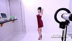 Sexy teen gets pussyfucked by stiff cock at audition, feeling intense pleasure.