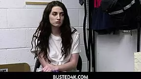 busted4k - inked big boobed teen 18+ shoplifter aria carson used by a dirty security guard