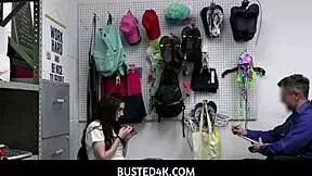 busted4k - inked big boobed teen 18+ shoplifter aria carson used by a dirty security guard