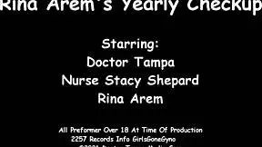 Oh wow, Rina Arenas' steamy yearly checkup turns into a wild hospital fetish session with the nurse spreading her ass and pussy wide open.