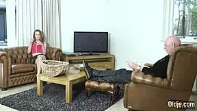 Old Man Fingers Online Date's Pussy Until She Cums