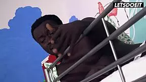 Petite teen Elena Vega banged hard by big black cock.