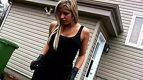 my sexy new girlfreind teazes me smokin outside in provocativ lingerie