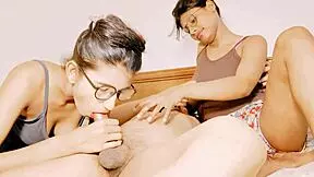 19-year-old boy fucks two older step-sisters.