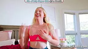 teen girlfriend gives her boyfriend his first blowjob experience