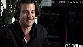 Flight attendant milf flirts and hooks up with a married stranger