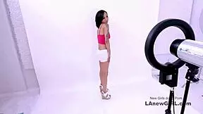 Stunning petite model seduced by producer in audition!