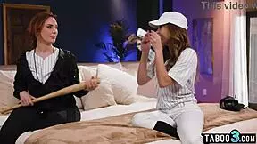 redhead milf coach siri dahl strapon fucks a teen's fresh pussy.