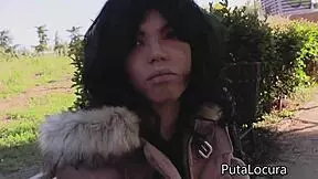 Dayana, the sexy spanish teen, accepts torbe's challenge and swallows his cum in a caught moment.