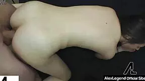 alex legend cums hard on elektra rose's face after her deepthroat blowjob, but can she handle more?