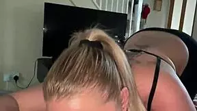 Blonde Step Mom Sucks Big Cock After Back Play, Licks Balls