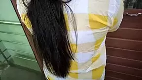 indian college girl comes to private room with boyfriend