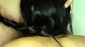 deep throat swallows whole cock and cum