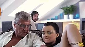 i managed to fuck the comely brunette on sofa