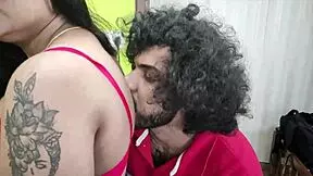 indian college girl comes to private room with boyfriend