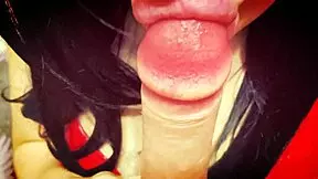 Daughter-in-law fingering dick with hands and tits - blowjob with mickey mouse sleep toy