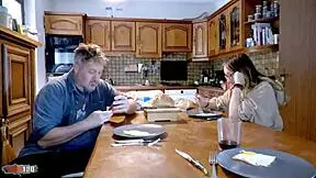 brunette teen fingered by step-dad in taboo encounter